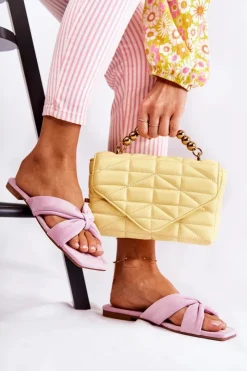 Online Boto Damskie Welurowe Klapki Jasnofioletowe Vanilla Sky