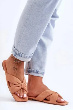 Discount Boto Damskie Welurowe Klapki Pomarańczowe Vanilla Sky