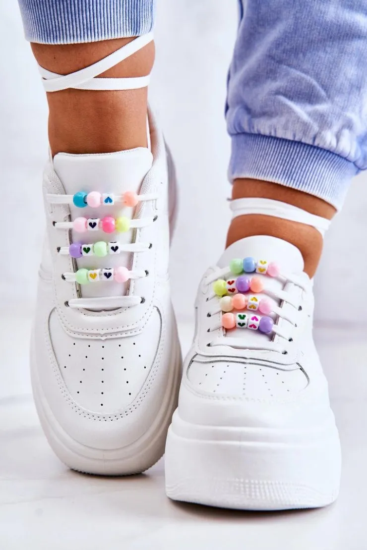 Boto Sneakersy Damskie*Damskie Wiązane Buty Sportowe Sneakersy Białe Manila