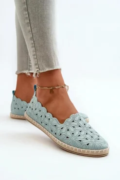 Evento Baleriny Klasyczne*Damskie Wsuwane Baleriny W Kwiaty Niebieskie Vennice