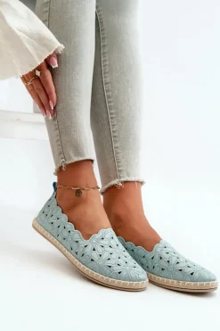 Evento Baleriny Klasyczne*Damskie Wsuwane Baleriny W Kwiaty Niebieskie Vennice