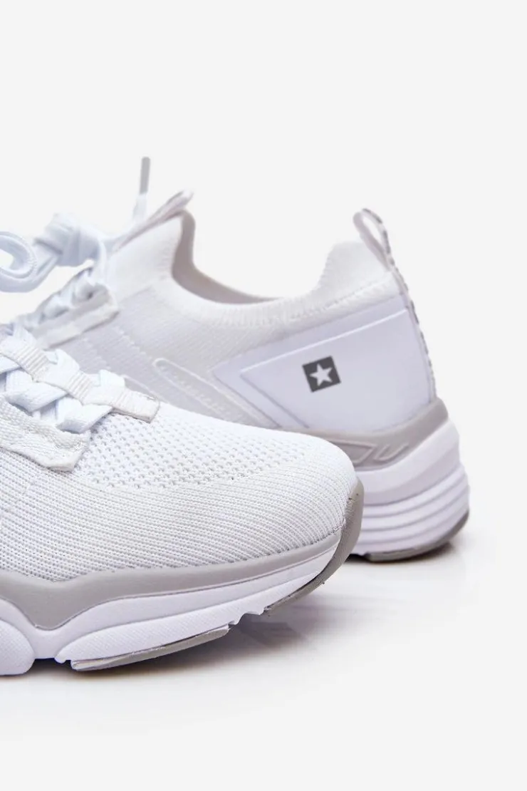 Big Star Shoes Damskie Wsuwane Buty Sportowe Memory Foam System Big Star LL274A142 Białe