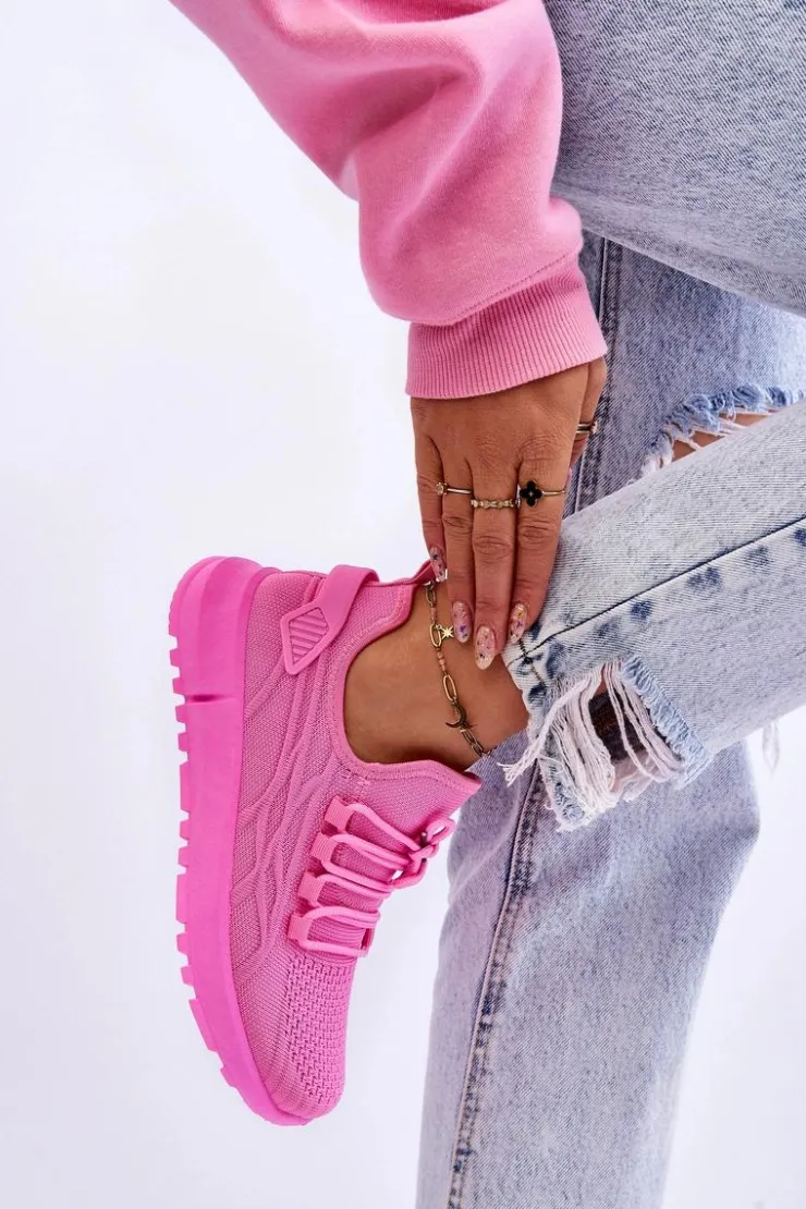New Boto Damskie Wsuwane Buty Sportowe Sneakersy Różowe Rosett