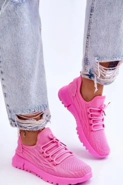 New Boto Damskie Wsuwane Buty Sportowe Sneakersy Różowe Rosett