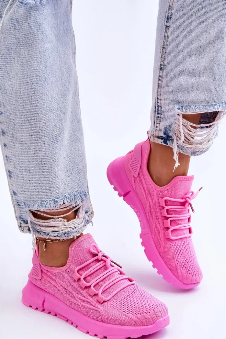 New Boto Damskie Wsuwane Buty Sportowe Sneakersy Różowe Rosett