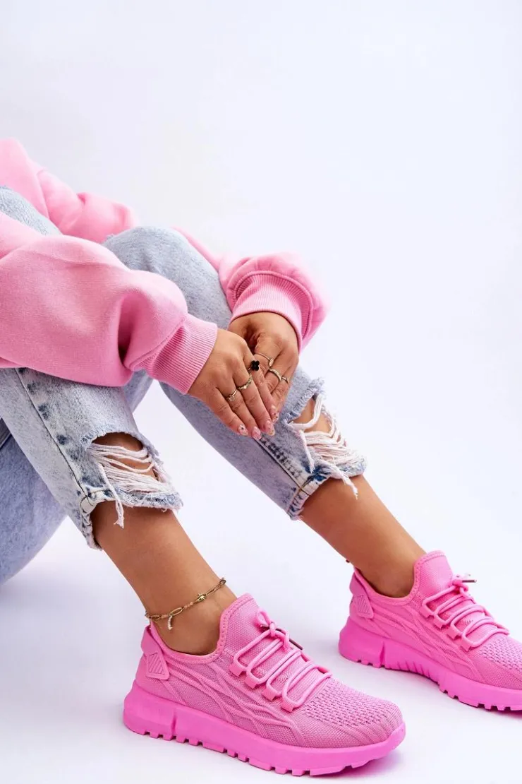 New Boto Damskie Wsuwane Buty Sportowe Sneakersy Różowe Rosett