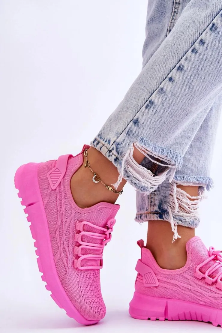 New Boto Damskie Wsuwane Buty Sportowe Sneakersy Różowe Rosett