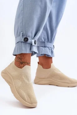 Boto Buty Sportowe Na Platformie|Sneakersy Damskie*Damskie Wsuwane Buty Sportowe Beżowe Claris