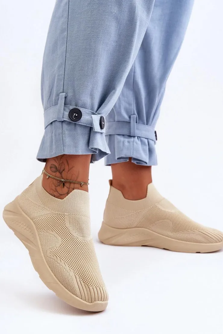 Boto Buty Sportowe Na Platformie|Sneakersy Damskie*Damskie Wsuwane Buty Sportowe Beżowe Claris