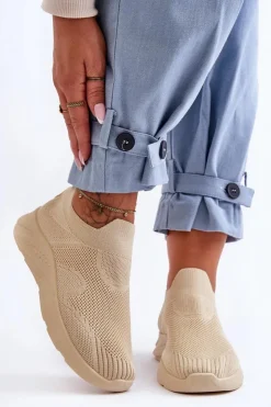 Boto Buty Sportowe Na Platformie|Sneakersy Damskie*Damskie Wsuwane Buty Sportowe Beżowe Claris