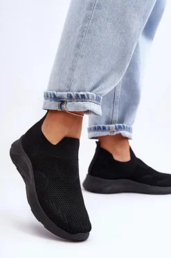 Boto Buty Sportowe Na Platformie|Sneakersy Damskie*Damskie Wsuwane Buty Sportowe Czarne Claris