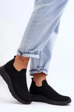 Boto Buty Sportowe Na Platformie|Sneakersy Damskie*Damskie Wsuwane Buty Sportowe Czarne Claris