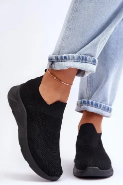 Boto Buty Sportowe Na Platformie|Sneakersy Damskie*Damskie Wsuwane Buty Sportowe Czarne Claris