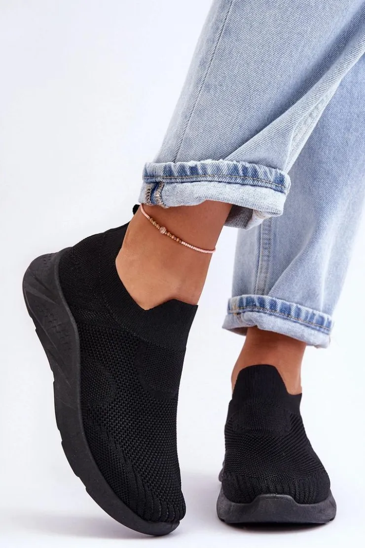 Boto Buty Sportowe Na Platformie|Sneakersy Damskie*Damskie Wsuwane Buty Sportowe Czarne Claris