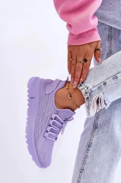 Damskie Boto Damskie Wsuwane Buty Sportowe Sneakersy Fioletowe Rosett