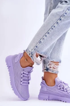 Damskie Boto Damskie Wsuwane Buty Sportowe Sneakersy Fioletowe Rosett