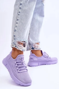 Damskie Boto Damskie Wsuwane Buty Sportowe Sneakersy Fioletowe Rosett