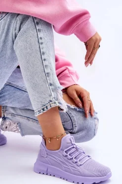 Damskie Boto Damskie Wsuwane Buty Sportowe Sneakersy Fioletowe Rosett