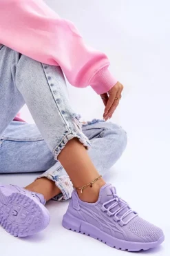 Damskie Boto Damskie Wsuwane Buty Sportowe Sneakersy Fioletowe Rosett