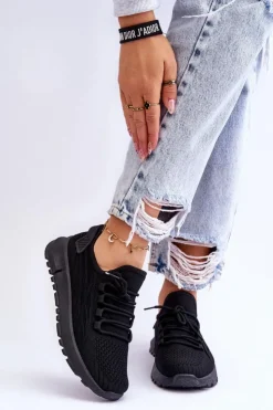 Damskie Boto Damskie Wsuwane Buty Sportowe Sneakersy Czarne Rosett