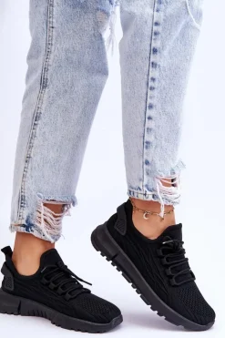 Damskie Boto Damskie Wsuwane Buty Sportowe Sneakersy Czarne Rosett