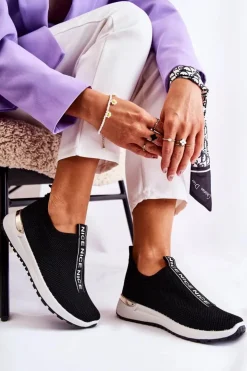 Boto Damskie Wsuwane Buty Sportowe Czarne Ardenza