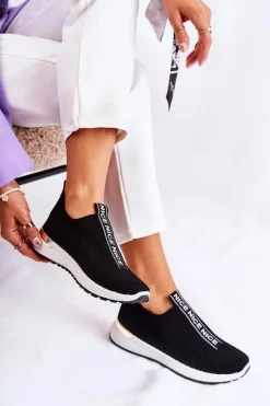 Boto Damskie Wsuwane Buty Sportowe Czarne Ardenza