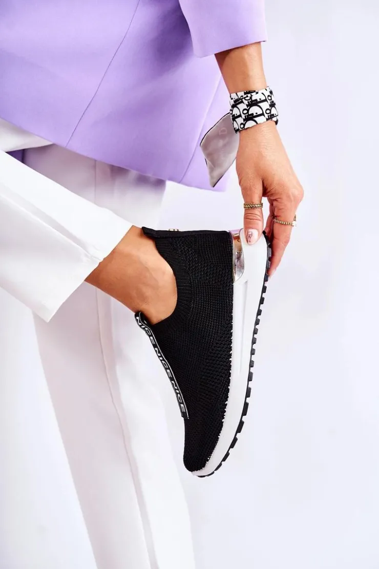 Boto Damskie Wsuwane Buty Sportowe Czarne Ardenza