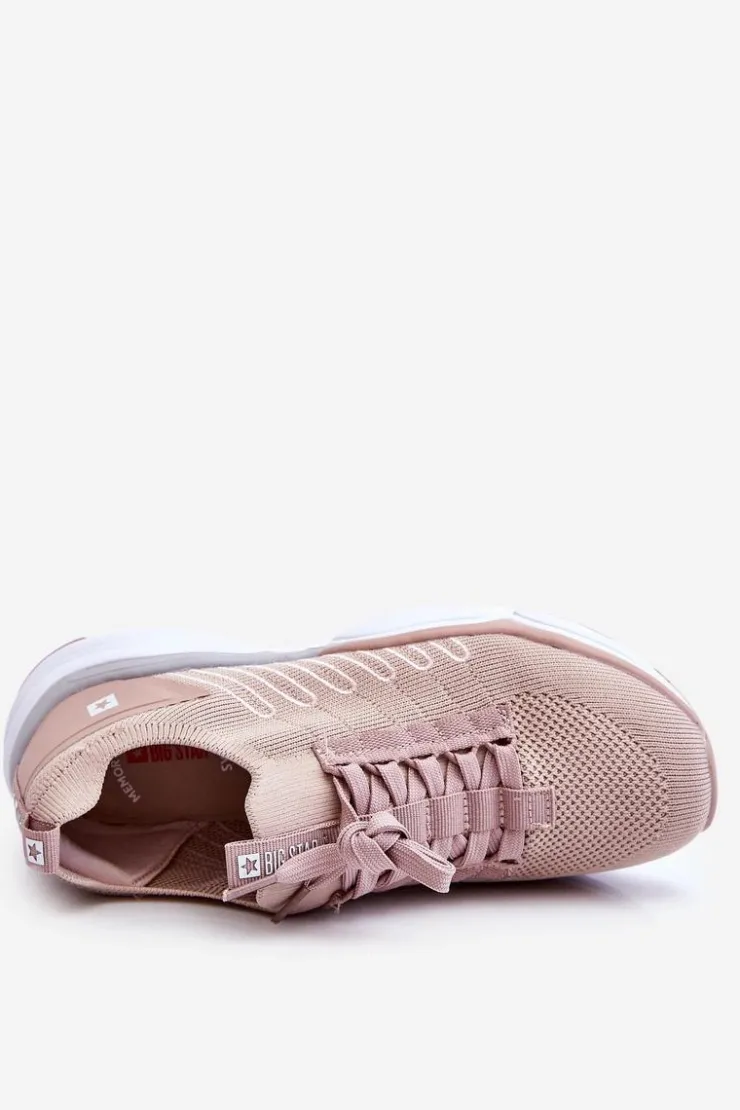 Big Star Shoes Buty Sportowe Big Star|Sneakersy Damskie*Damskie Wsuwane Buty Sportowe Memory Foam System Big Star LL274A141 Nude