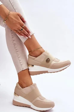 Evento Sneakersy Damskie*Damskie Wsuwane Buty Sportowe Beżowe Jonas