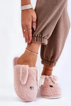 New Boto Damskie Wsuwane Futrzane Papcie Jasnofioletowe Remmi