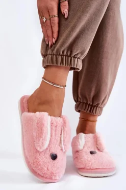 Damskie Boto Damskie Wsuwane Futrzane Papcie Jasnoróżowe Remmi