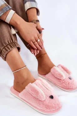 Damskie Boto Damskie Wsuwane Futrzane Papcie Jasnoróżowe Remmi