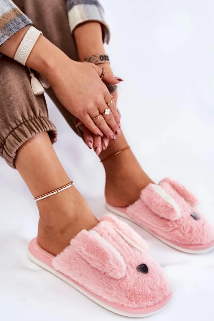 Damskie Boto Damskie Wsuwane Futrzane Papcie Jasnoróżowe Remmi