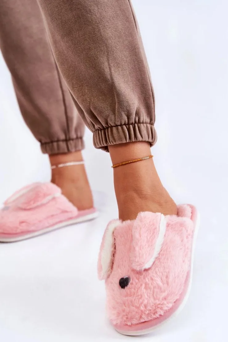 Damskie Boto Damskie Wsuwane Futrzane Papcie Jasnoróżowe Remmi