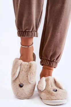 Damskie Boto Damskie Wsuwane Futrzane Papcie Beżowe Remmi