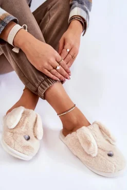 Damskie Boto Damskie Wsuwane Futrzane Papcie Beżowe Remmi