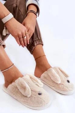 Damskie Boto Damskie Wsuwane Futrzane Papcie Beżowe Remmi