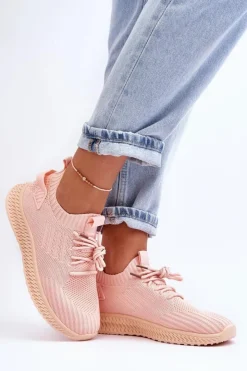 Damskie Boto Damskie Wsuwane Materiałowe Buty Sportowe Różowe Zauna