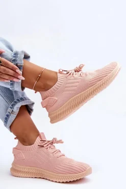 Damskie Boto Damskie Wsuwane Materiałowe Buty Sportowe Różowe Zauna