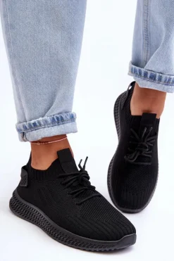 Boto Buty Sportowe Na Platformie|Sneakersy Damskie*Damskie Wsuwane Materiałowe Buty Sportowe Czarne Zauna