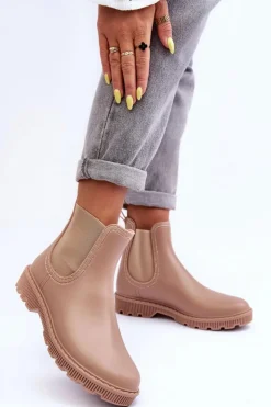 Damskie Boto Damskie Wsuwane Matowe Kalosze Beżowe Helinca