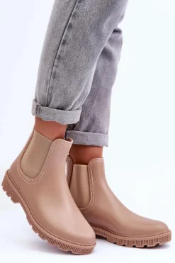 Damskie Boto Damskie Wsuwane Matowe Kalosze Beżowe Helinca