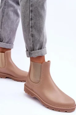 Damskie Boto Damskie Wsuwane Matowe Kalosze Beżowe Helinca