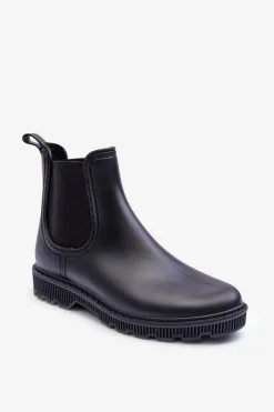 Hot Boto Damskie Wsuwane Matowe Kalosze Czarne Helinca