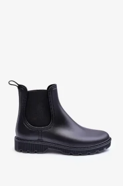 Hot Boto Damskie Wsuwane Matowe Kalosze Czarne Helinca