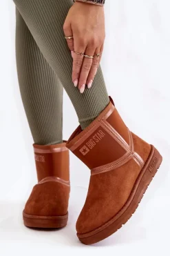 Big Star Shoes Śniegowce Damskie*Damskie Wsuwane Śniegowce Big Star KK274612 Brązowe