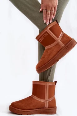 Big Star Shoes Śniegowce Damskie*Damskie Wsuwane Śniegowce Big Star KK274612 Brązowe