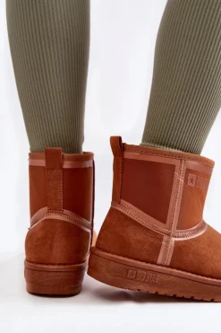 Big Star Shoes Śniegowce Damskie*Damskie Wsuwane Śniegowce Big Star KK274612 Brązowe