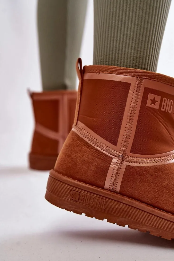 Big Star Shoes Śniegowce Damskie*Damskie Wsuwane Śniegowce Big Star KK274612 Brązowe